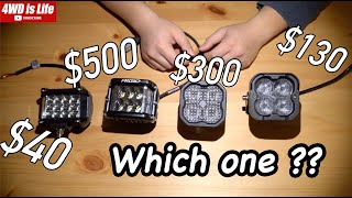 Off road Led lights comparison  Rigid Industries Diode Dynamics Lasfit and Auxbeam [upl. by Inaluahek859]