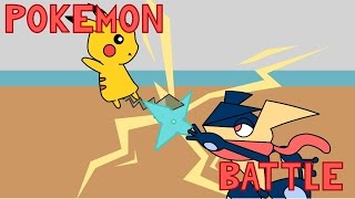 pokemon battle animationpikachu vs greninja [upl. by Niroht]