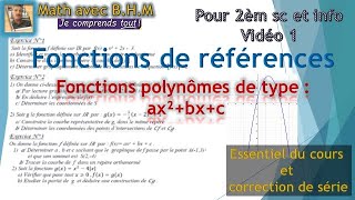 Fonctions de références polynômes de 2ème degrés et parabole résumé de courscorrection série [upl. by Rutra]