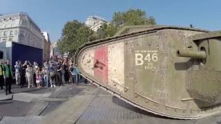 Tank 100 years  WW1 Mark IV tank moving through London [upl. by Ferna]