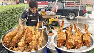 Sold out Fast  Amazing Deep Fried Crispy Pig Tail and Meat  Thai Street Food [upl. by Denton]