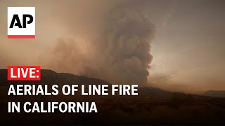 LIVE Aerials of line fire in San Bernardino County California [upl. by Nosredna]