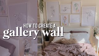 How to Create a Gallery Wall  Quick NYC Bedroom Makeover  Easy DIY Home Decor Tips [upl. by Idnahk]