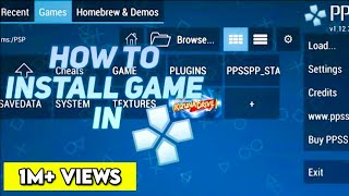 How To Install Game Easily in PPSSPP Emulator in hindi [upl. by Morey]