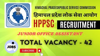 Hppsc Junior Office Assistant Recruitment 2024  Hppsc Latest Recruitment 2024 [upl. by Geralda]