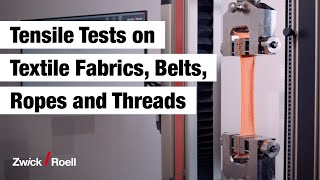 Tensile tests on Textiles  Tensile tests on textile fabrics belts ropes and yarns [upl. by Carlock]