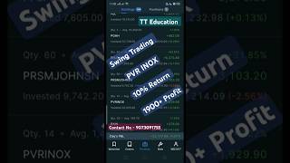 PVR INOX 10 Return 1900 Profit swingtrading pvrinox sunilminglani sunil shorts [upl. by Abba]