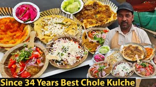 60 Street Food  Best Chole Kulche in Gurgaon  Raju Chole Kulche Wala Ke Tawa Fry Chole Kulche [upl. by Jedlicka]