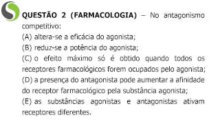 QUESTÕES COMENTADAS DE CONCURSOS BIOMÉDICOS  FARMACOLOGIA 2 [upl. by Dean50]