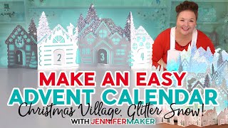 DIY Advent Calendar Village  Cricut Christmas Project  Easy Papercraft Holiday Decor [upl. by Adnala706]