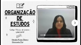 ORGANIZAÇÃO DE ESTUDOS Parte 2  Pedagoga Natália Kneipp Ribeiro [upl. by Marvel]