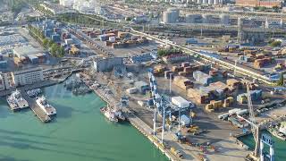 Novorossiysk Russia Port of Novorossiysk Tsemesskaya Bay in the Black Sea Aerial View [upl. by Olympie]