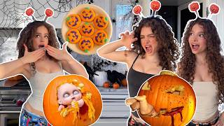 PUMPKIN CARVING and HALLOWEEN BAKING CHALLENGE [upl. by Brade]