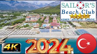 4K KEMER SAILORS BEACH CLUB 2024 HOTEL KIRIS GOOD SEA RESORT ANTALYA TURKEY [upl. by Mila]