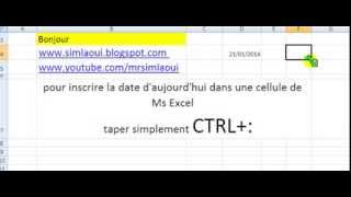 Microsoft excel comment inscrire la date daujourdhui à une cellule [upl. by Birkett605]