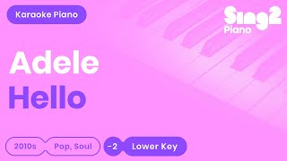 Adele  Hello Lower Key Karaoke Piano [upl. by Samy]