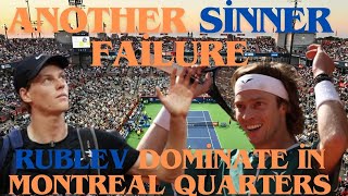 Sinner’s Struggles Continue Rublev Dominates in Montreal Quarters [upl. by Ingemar]