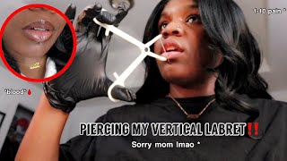 piercing my vertical labret at home [upl. by Eelyme178]