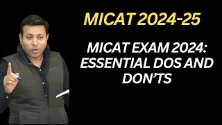 MICAT Exam 2024 Essential Dos and Don’ts [upl. by Myra139]