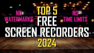 Top 5 Best FREE Screen Recording Software 2024 [upl. by Cirtap]