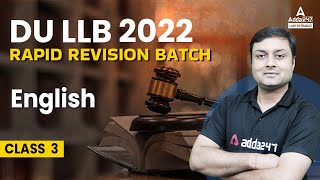 DULLB 2022  DU LLB English Preparation  Rapid Revision Batch 3 [upl. by Marba67]