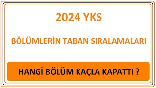 YKS 2024 SIRALAMALARI AÇIKLANDI  HANGİ BÖLÜM KAÇLA KAPATTI YKS 2024 TABAN PUANLARI [upl. by Kingdon76]