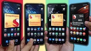 Snapdragon 860 vs 870 vs 888 vs 8 Gen 1  La COMPARATIVA definitiva sobre RENDIMIENTO [upl. by Ennaeus549]