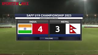 Semi Final 2  India vs Nepal  SAFF U19 Championship 2023  Nepal [upl. by Rustie]