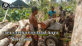 pecah belah kayu bayur menggunakan serkel jalan [upl. by Adla163]