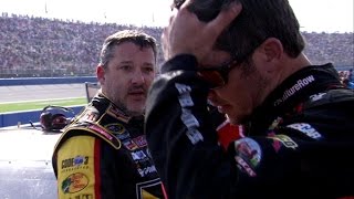 Stewart confronts Truex Jr after Fontana race [upl. by Nordine704]