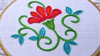 Hand Embroidery  KashmiriKashida Embroidery with Chain Stitch  Hand Embroidery Designs 36 [upl. by Lauro]