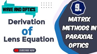 Derivation of Lens Equation  Matrix Methods in Paraxial Optics [upl. by Chaille]