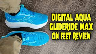 Asics Glideride Max Digital Aqua On Feet Review 1011B891 400 [upl. by Shing755]