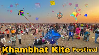 Khambhat Kite festival  Biggest In the world  Kite flying Kite surfing kite cutting Sezuvlogs [upl. by Pickett654]