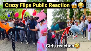 Crazy Flips Public Reaction 😱🤪 Tik tok Viral Flips videos  Girls Flips Reaction 😱 Insane Flips [upl. by Refitsirhc]