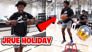 Jrue Holiday CRAZY STEPBACK and DUNK Workout with 15 pound weight vest 😱 [upl. by Reivilo]