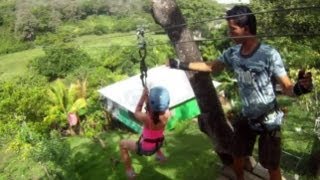 Incredible Zip Line in Roatan Honduras  Carnival Cruise  What to do in Roatan  Go Pro [upl. by Josephine801]