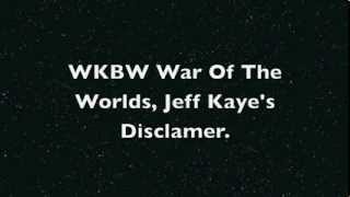 WKBW War Of The Worlds Disclaimer By Jeff Kaye [upl. by Regan]