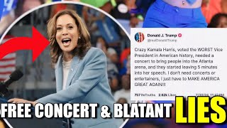 Kamala Harris ATL Rally Attendees WALK OUT During Speech After TWERK Rap Concert [upl. by Auqenehs701]