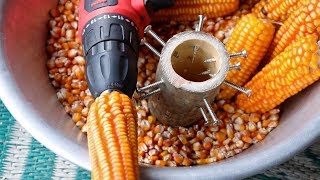 How to Make a simple Corn Sheller at home DIY [upl. by Brabazon]