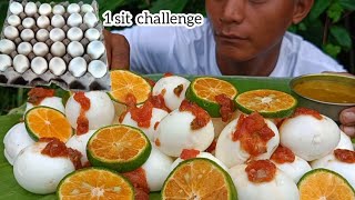 30 piece egg eating with spicy cheatny  eating challenge  request video moakhahkonyk [upl. by Dusza]