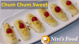 Chum chum indian sweet recipe  Champakali in kannada  How to make chum chum sweet  Nivis Food [upl. by Mendelsohn]