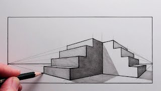 How to Draw Steps using TwoPoint Perspective Narrated [upl. by Trish]