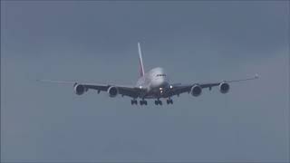 Atterrissage compliqué dun A380 en pleine tempete Xavier en Allemagne 2017 [upl. by Alexio]