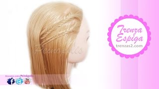 Peinados Faciles y Rapidos para Cabello Corto  Trenzas de Espiga para Niñas [upl. by Lozano]