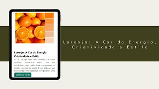 Laranja A Cor da Energia Criatividade e Estilo [upl. by Irvine9]