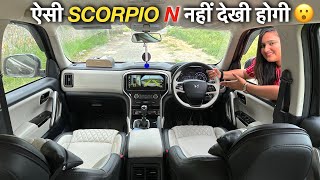 OUR SCORPIO N INTERIOR MODIFIED  पूरी LOOK ही बदल दी 🤍 [upl. by Llecrep]