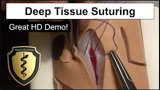 SUTURE Tutorial Deep Tissue Absorbable Suture  Stepbystep instructions in HD [upl. by Trilley]