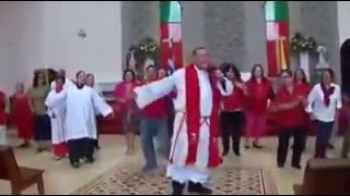 Padre Sergio Valverde of Costa Rica dancing in the sanctuary with lay [upl. by Syst]