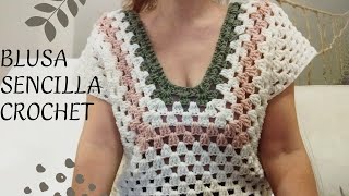 como tejer a crochet blusa elegante ligera y muy facil de realizar [upl. by Yelhs]